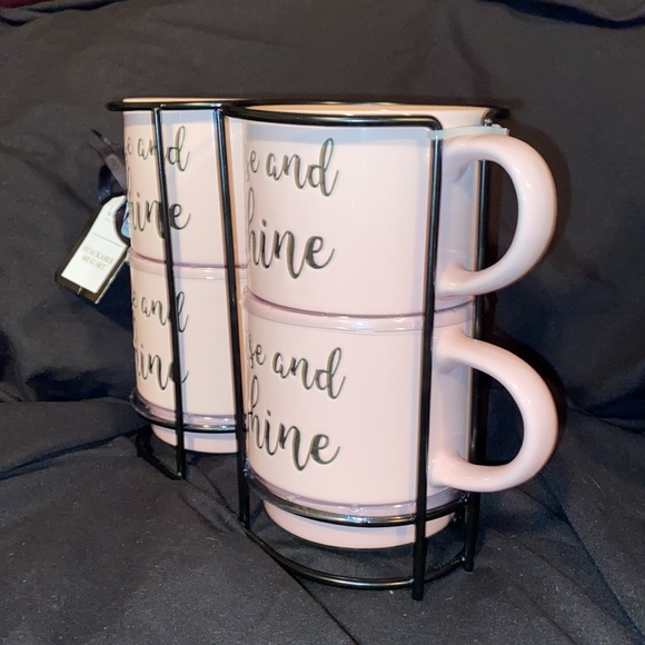 Stacking mug set,NWT, Rise & shine 4 piece set, glass/ceramic - Picture 5 of 14